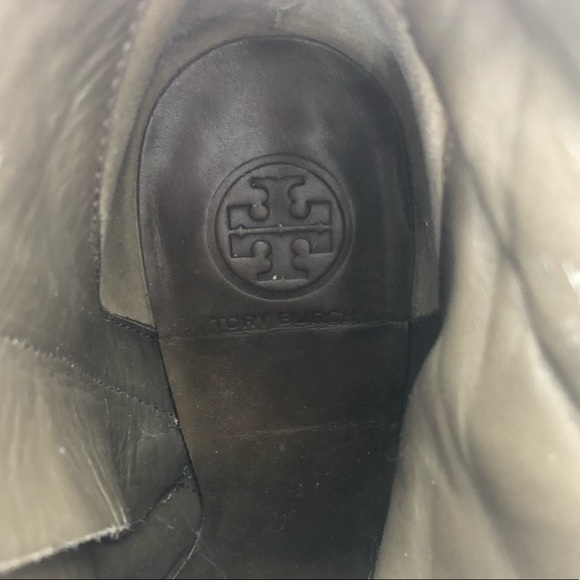 TORY BURCH Suede Boots Milan Heeled Booties Olive - Picture 9 of 10